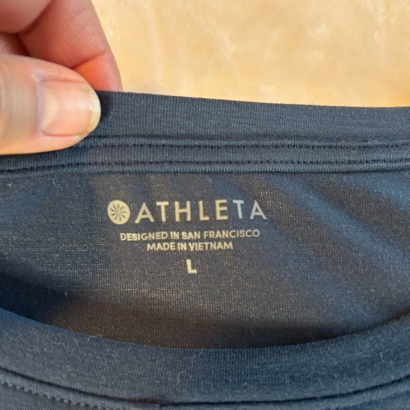 Athleta Blue Relaxed Tie Front Short Sleeve Tee - Picture 3 of 6